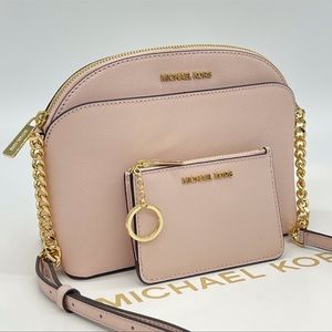 Michael Kors Medium Dome Crossbody Bag & coin pouch Wld Powder Blush